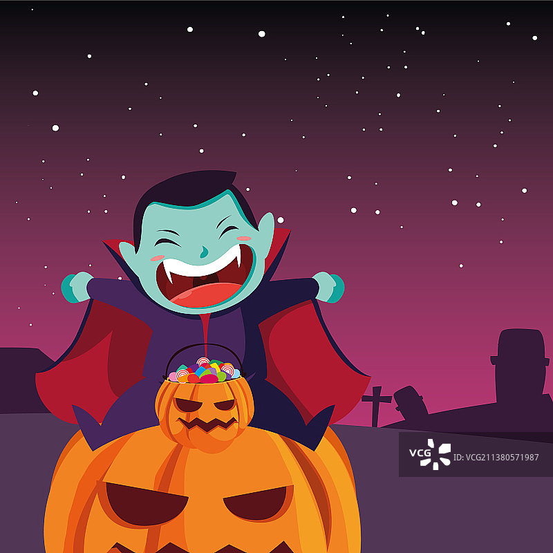 孩子们穿着万圣节服装的形象图片素材