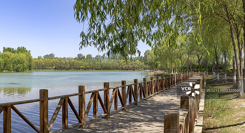 银川的春天—爱伊河春景图片素材