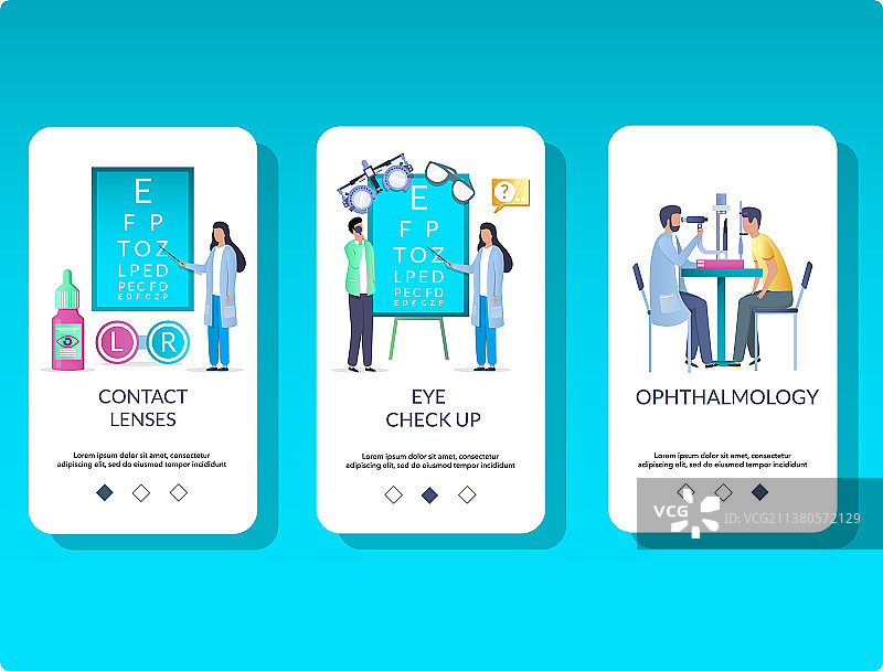 眼科手机应用引导页图片素材