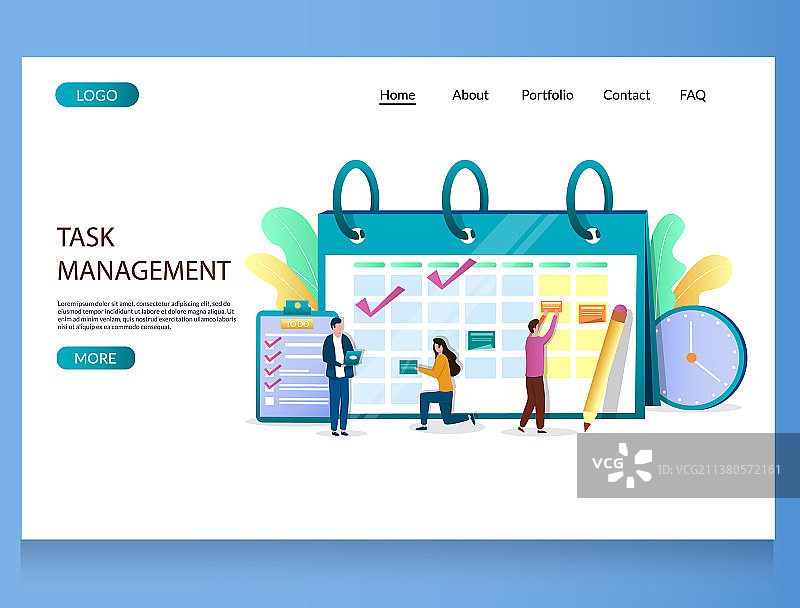 任务管理网站着陆页设计图片素材