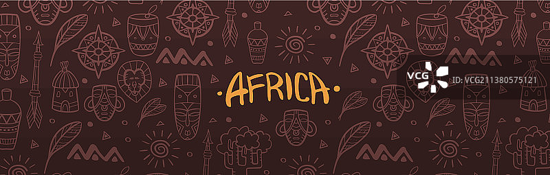 手绘涂鸦非洲文字彩色图案图片素材