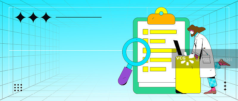 医生体检扁平矢量概念运营插画图片素材