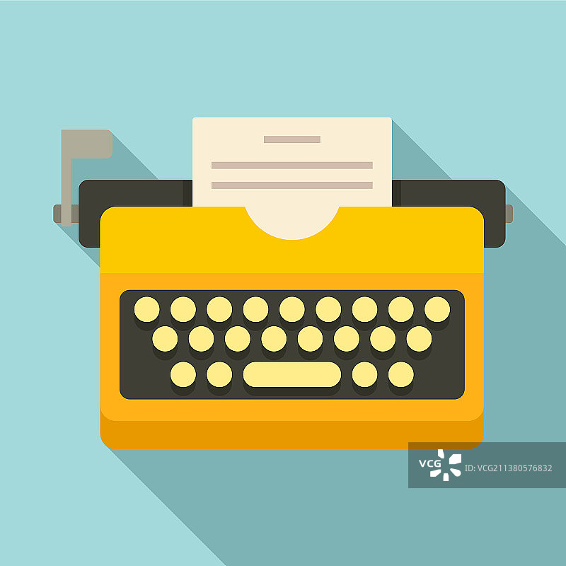 打字机图标扁平风格图片素材