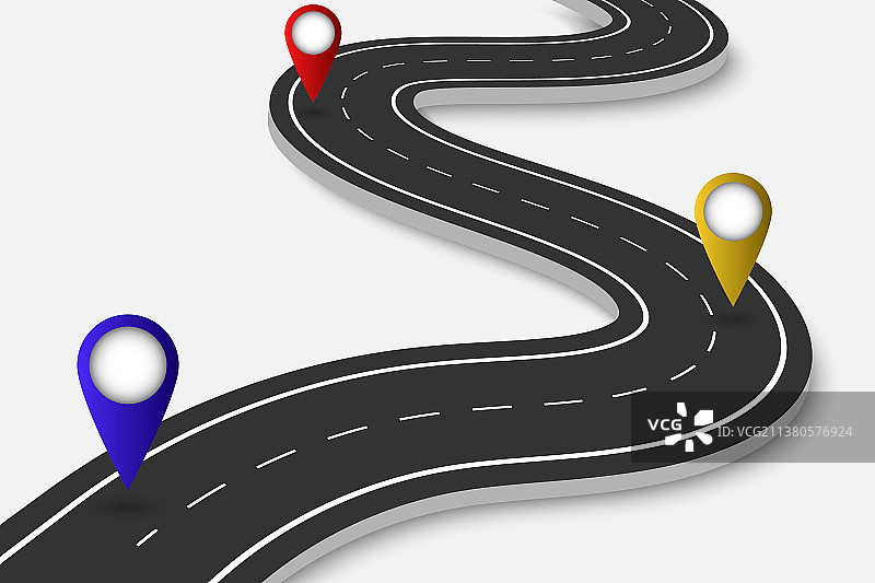 透明背景上的蜿蜒道路图片素材