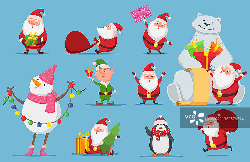 圣诞人物角色：可爱的圣诞老人图片素材