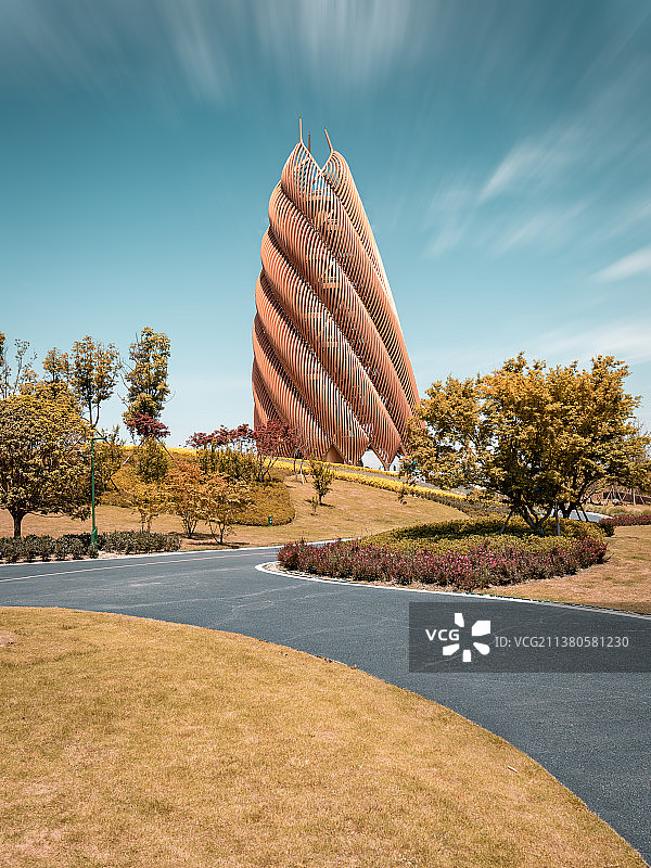 熊猫繁育基地的竹笋塔图片素材