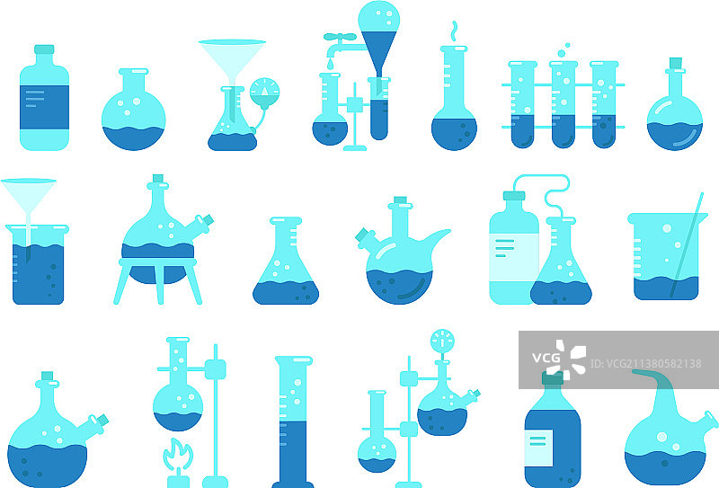 化学科学教育实验室图标集图片素材