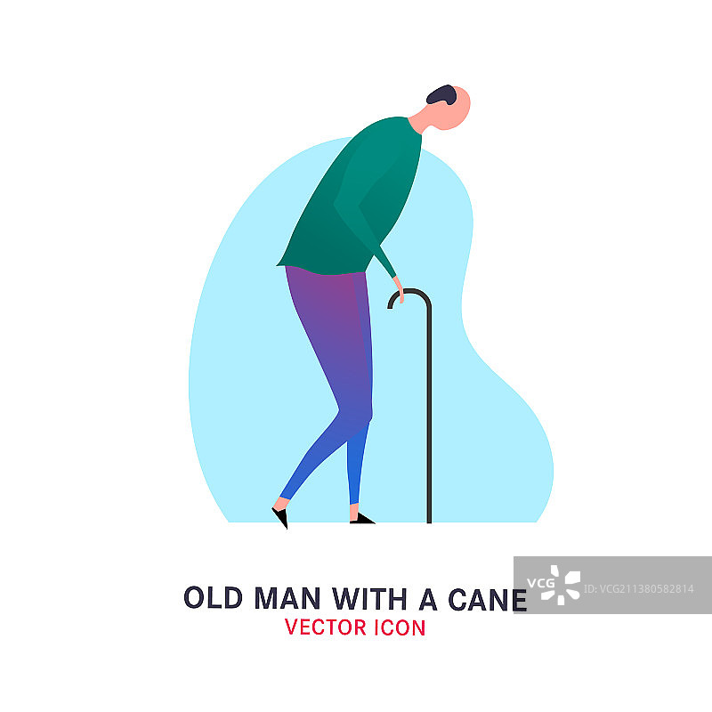 拄着拐杖的老人图片素材