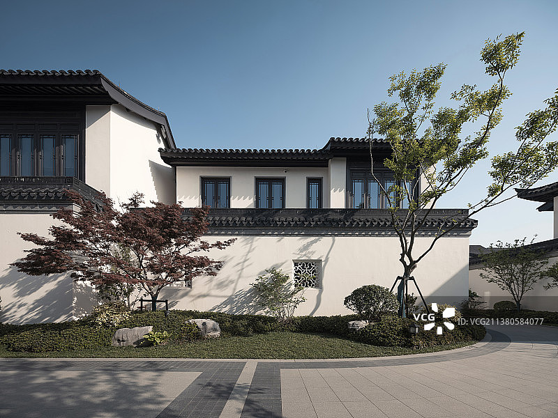 中式园林住宅别墅图片素材