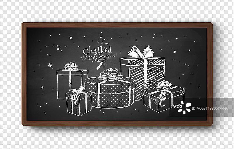 粉笔手绘礼品盒图片素材
