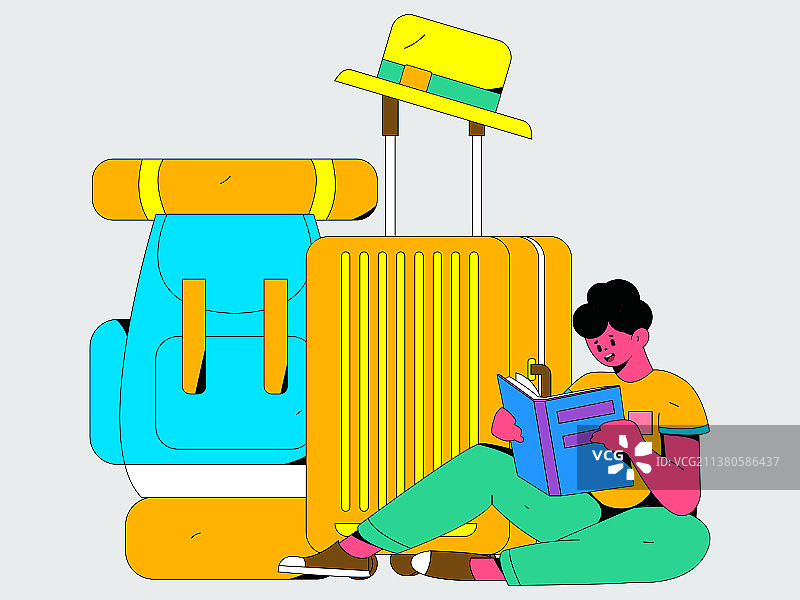 节假日旅游出行人物互联网背景矢量插画图片素材