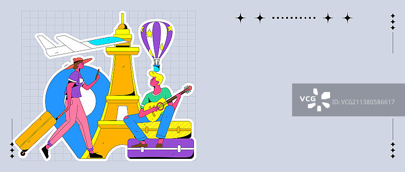 节假日旅游出行人物互联网背景矢量插画图片素材