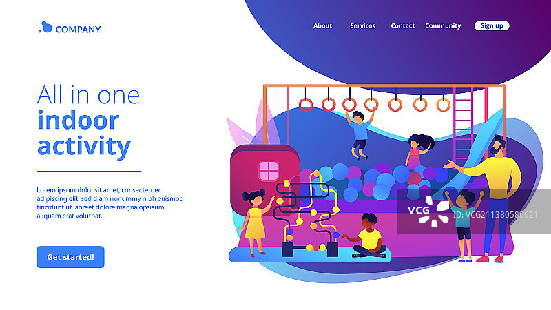 儿童游戏室概念登陆页面图片素材