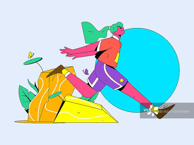 锻炼健康跑步矢量互联网运营插画图片素材