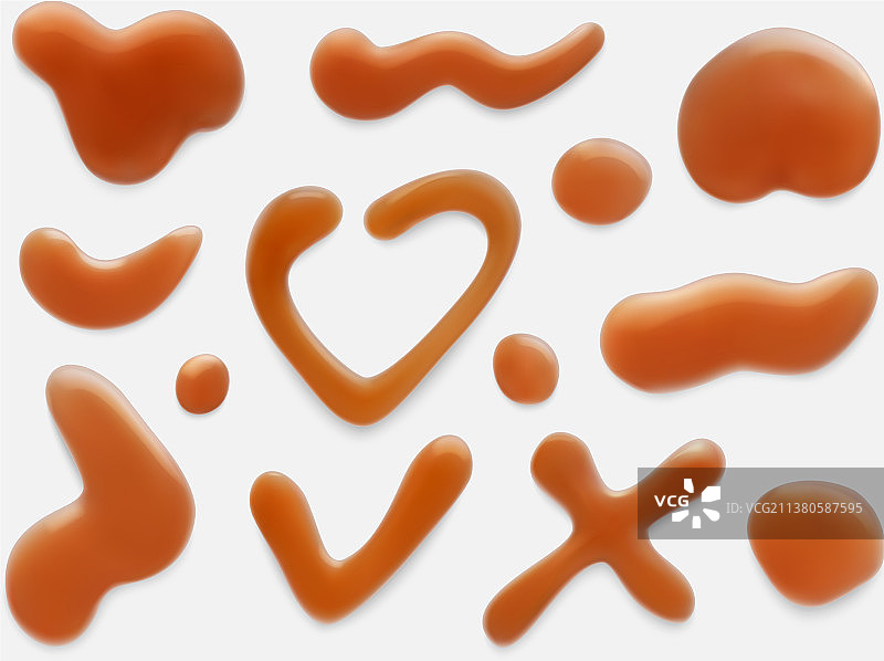 逼真的焦糖棕色滴图片素材