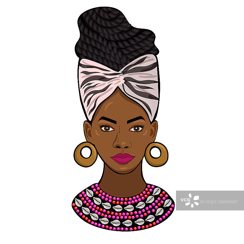 非洲公主肖像，已隔离图片素材