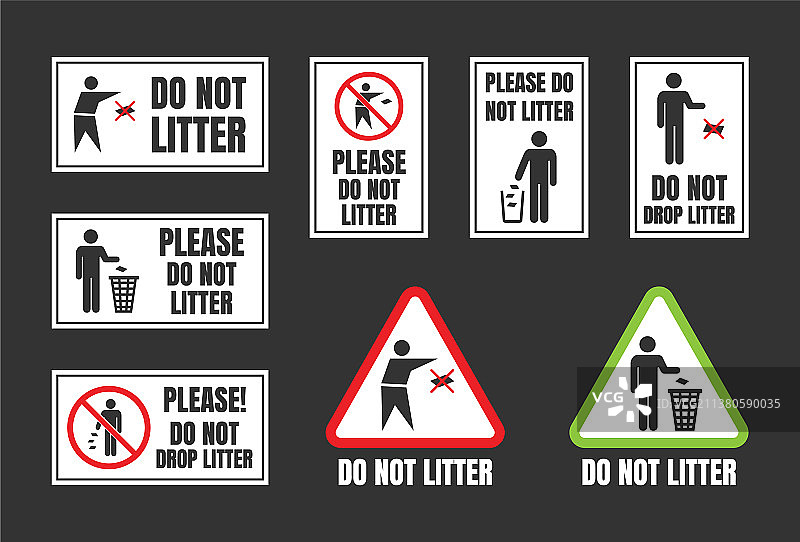 禁止乱扔垃圾标志图片素材