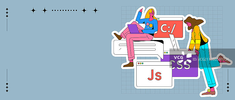 编程教学开发扁平矢量概念运营插画图片素材