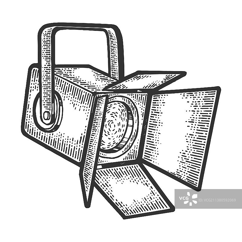 聚光灯投影仪素描雕刻图片素材