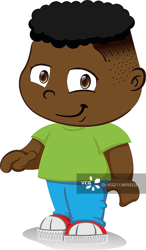 站立的非洲裔儿童图片素材