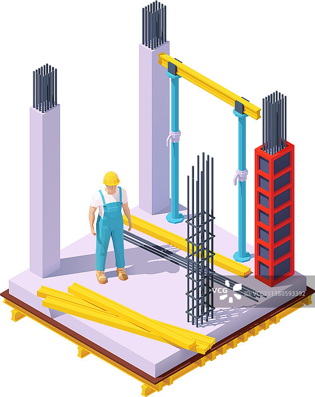2.5D混凝土建筑施工图片素材