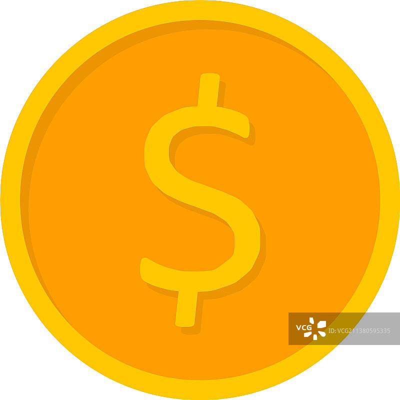 硬币美元无背景扁平图标图片素材