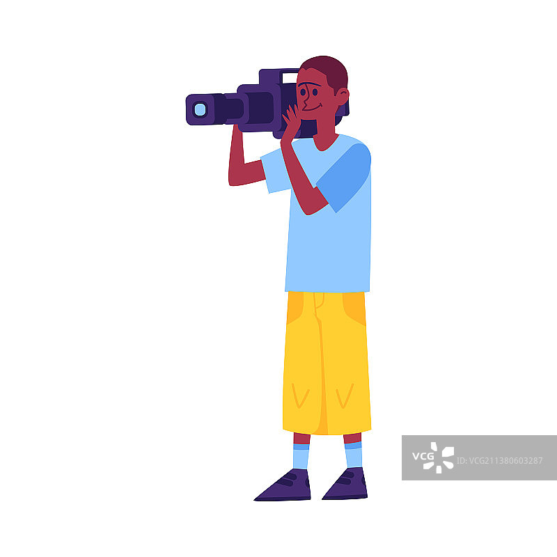 手持相机的业余电影制作人 - 非洲裔图片素材