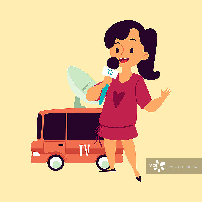 女记者持麦克风图片素材
