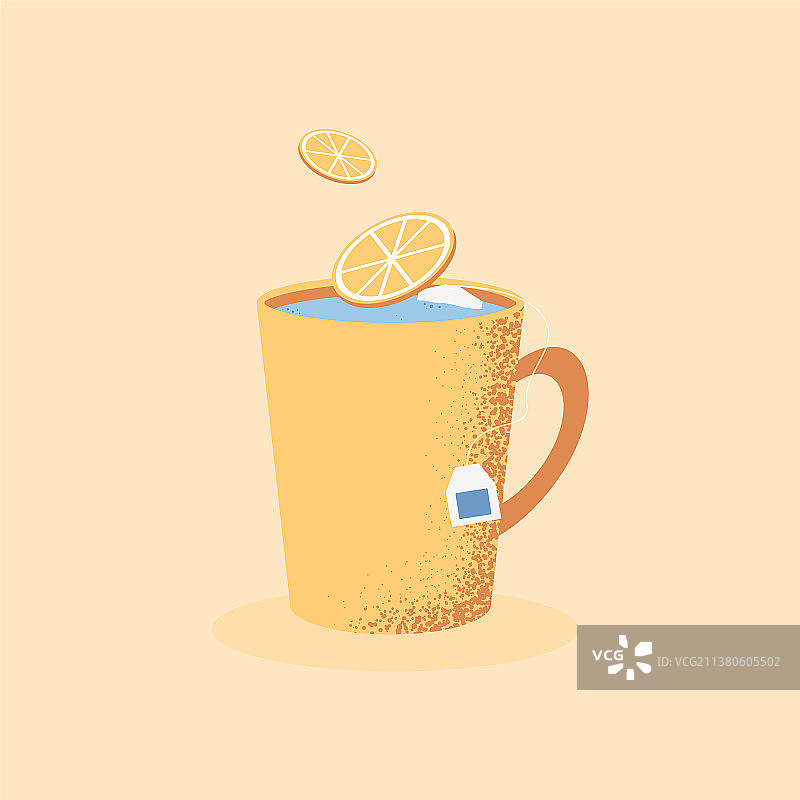 茶杯和柠檬片图标图片素材