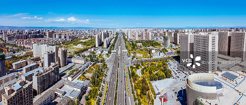 呼和浩特 地标 航拍 玉泉区 锡林公园图片素材