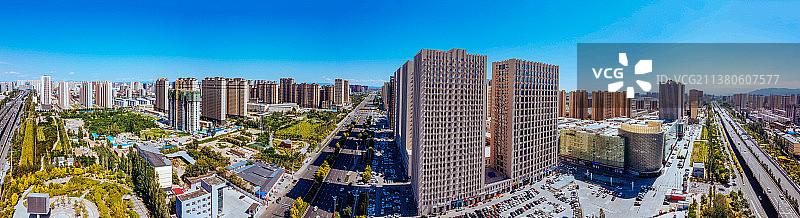 呼和浩特 地标 航拍 玉泉区 锡林公园图片素材