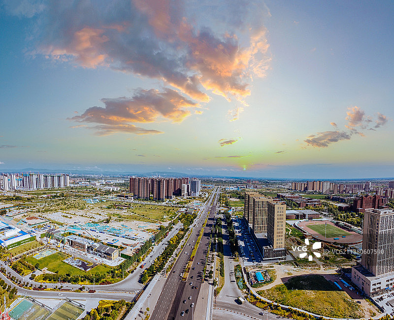 呼和浩特 地标 航拍 玉泉区 锡林公园图片素材