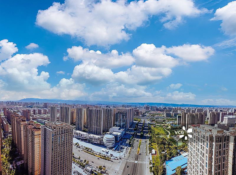 呼和浩特 地标 航拍 玉泉区 锡林公园图片素材