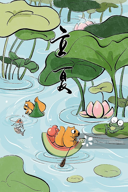 池塘景色图片素材