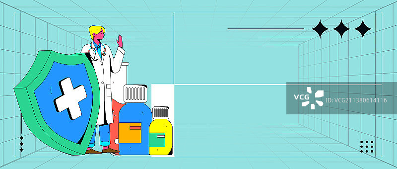 健康医保体检扁平矢量概念运营插画图片素材