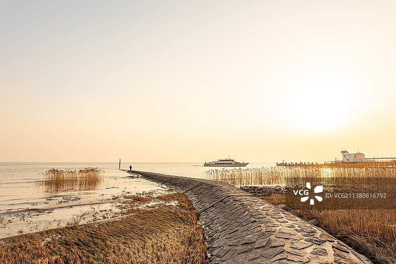 上海崇明岛海滩图片素材