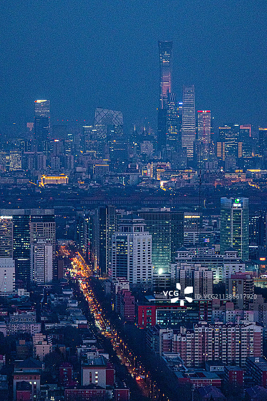 远眺北京城市风光：国贸cbd图片素材