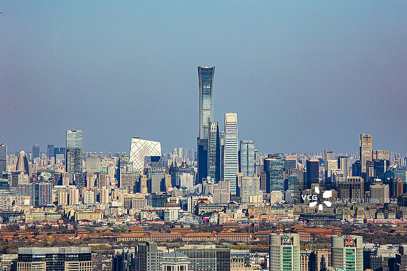 远眺北京城市风光：国贸cbd图片素材