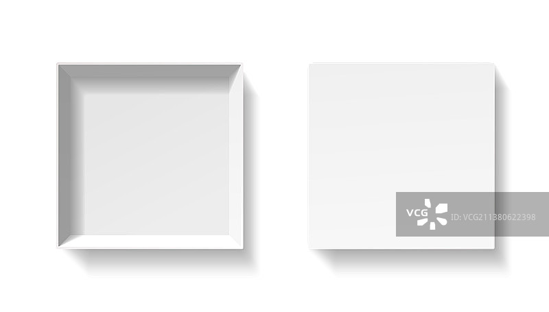 打开的白色包装盒空纸板容器图片素材