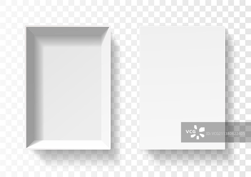 打开的白色包装盒空纸板容器图片素材