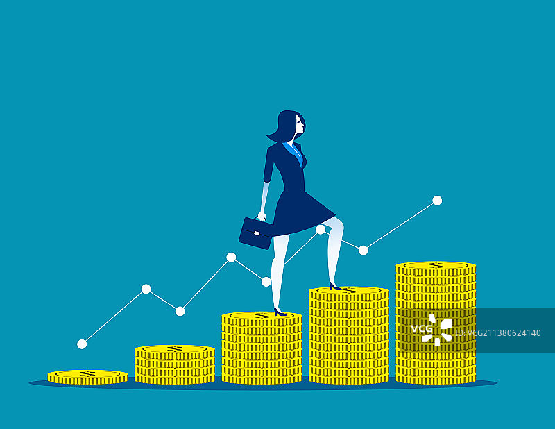 金融家女商人和增长概念图片素材