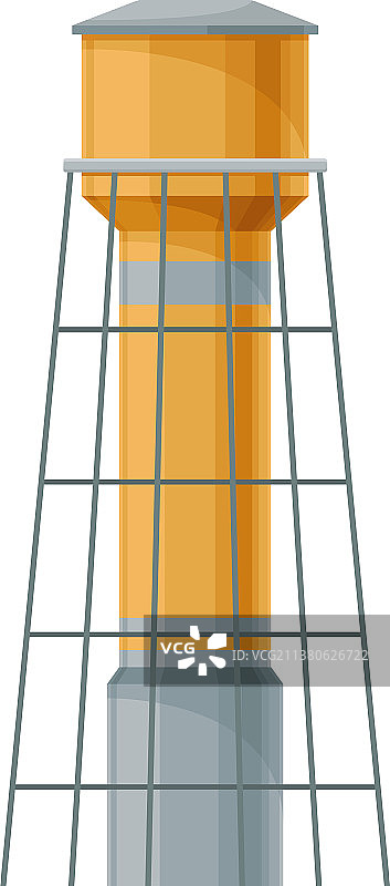 黄色和灰色储水罐，带梯子图片素材