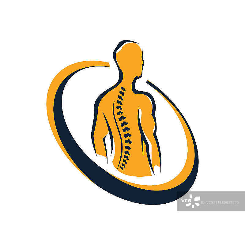 创意人体脊柱按摩理疗图片素材