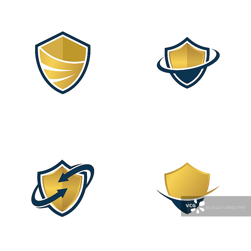 金色盾牌Logo设计图片素材