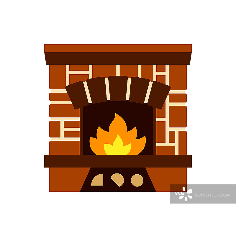 壁炉火焰圣诞节单色图标图片素材