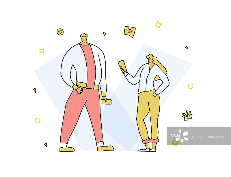 青年人物角色独立扁平设计图片素材