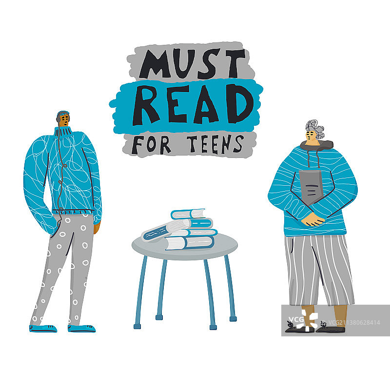 青年人物角色独立扁平设计图片素材