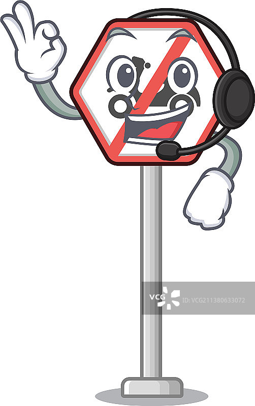 带耳机的玩具禁止摩托车吉祥物图片素材