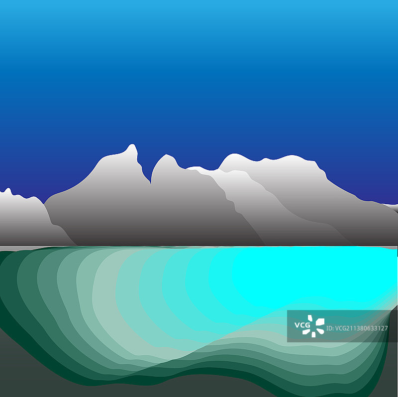 拥有天然水库的秀丽山景图片素材