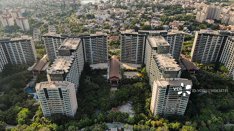 城市建筑的高角度视角图片素材